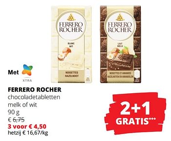Promoties Ferrero rocher chocoladetabletten melk of wit - Ferrero - Geldig van 23/05/2024 tot 05/06/2024 bij Spar (Colruytgroup)