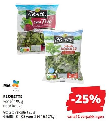 Promoties Florette veldsla - Florette - Geldig van 23/05/2024 tot 05/06/2024 bij Spar (Colruytgroup)