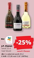 Promoties J.p. chenet cabernet-syrah - Rode wijnen - Geldig van 23/05/2024 tot 05/06/2024 bij Spar (Colruytgroup)