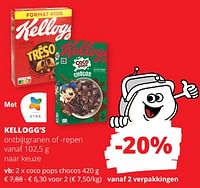 Promoties Kellogg`s coco pops chocos - Kellogg's - Geldig van 23/05/2024 tot 05/06/2024 bij Spar (Colruytgroup)