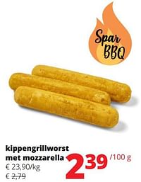Kippengrillworst met mozzarella-Huismerk - Spar Retail