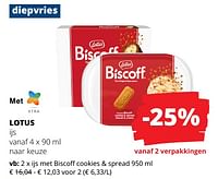 Promoties Lotus ijs met biscoff cookies + spread - Lotus Bakeries - Geldig van 23/05/2024 tot 05/06/2024 bij Spar (Colruytgroup)