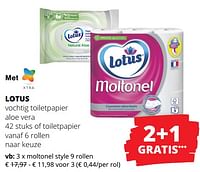 Promoties Lotus vochtig toiletpapier aloe vera moltonel style - Lotus Nalys - Geldig van 23/05/2024 tot 05/06/2024 bij Spar (Colruytgroup)