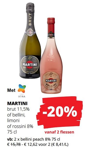 Promoties Martini brut of bellini limoni of rossini - Martini - Geldig van 23/05/2024 tot 05/06/2024 bij Spar (Colruytgroup)