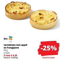 Promoties Tartelettes met appel en frangipane - Huismerk - Spar Retail - Geldig van 23/05/2024 tot 05/06/2024 bij Spar (Colruytgroup)