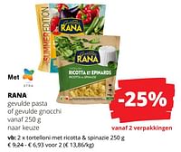 Promoties Tortelloni met ricotta + spinazie - Giovanni rana - Geldig van 23/05/2024 tot 05/06/2024 bij Spar (Colruytgroup)