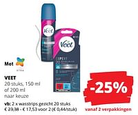 Promoties Veet wasstrips gezicht - Veet - Geldig van 23/05/2024 tot 05/06/2024 bij Spar (Colruytgroup)