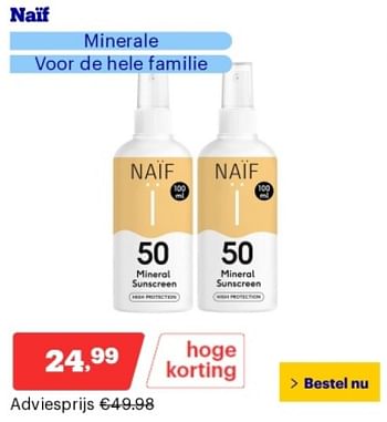 Promotions Naif minerale voor dehele familie - Naif - Valide de 21/05/2024 à 26/05/2024 chez Bol.com