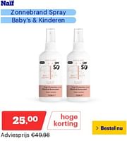 Promoties Naif zonnebrand spray baby`s + kinideren - Naif - Geldig van 21/05/2024 tot 26/05/2024 bij Bol.com