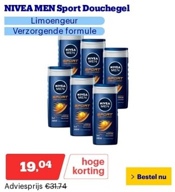 Promoties Nivea men sport douchegel limoengeur - Nivea - Geldig van 21/05/2024 tot 26/05/2024 bij Bol.com
