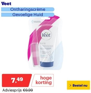 Promoties Veet ontharingscreme gevoelige huid - Veet - Geldig van 21/05/2024 tot 26/05/2024 bij Bol.com