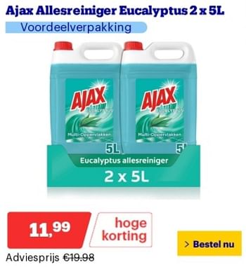 Promoties Ajax allesreiniger eucalyptus - Ajax - Geldig van 21/05/2024 tot 26/05/2024 bij Bol.com