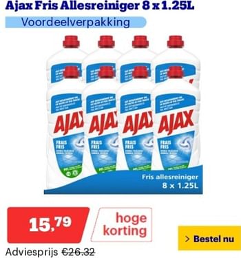 Promoties Ajax fris allesreiniger - Ajax - Geldig van 21/05/2024 tot 26/05/2024 bij Bol.com
