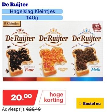 Promoties De ruijter hagelslag kleintjes - De Ruijter - Geldig van 21/05/2024 tot 26/05/2024 bij Bol.com
