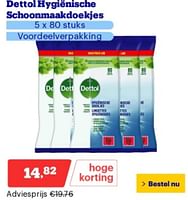 Promoties Dettol hygiénische schoonmaakdoekjes - Dettol - Geldig van 21/05/2024 tot 26/05/2024 bij Bol.com