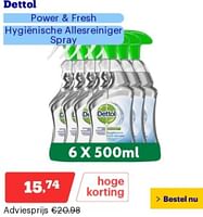 Promoties Dettol power + fresh hygienische allesreiniger spray - Dettol - Geldig van 21/05/2024 tot 26/05/2024 bij Bol.com