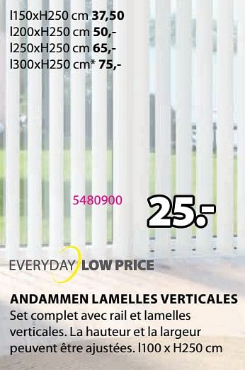 Promotions Andammen lamelles verticales - Produit Maison - Jysk - Valide de 20/05/2024 à 23/06/2024 chez Jysk