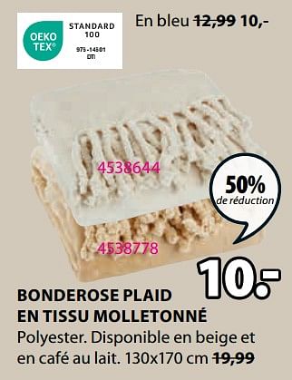 Promotions Bonderose plaid en tissu molletonné - Produit Maison - Jysk - Valide de 20/05/2024 à 23/06/2024 chez Jysk
