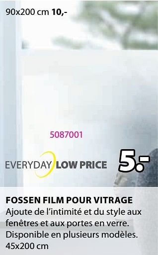 Promotions Fossen film pour vitrage - Produit Maison - Jysk - Valide de 20/05/2024 à 23/06/2024 chez Jysk