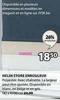 Promotions Helin store enrouleur - Produit Maison - Jysk - Valide de 20/05/2024 à 23/06/2024 chez Jysk