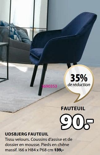 Promotions Udsbjerg fauteuil - Produit Maison - Jysk - Valide de 20/05/2024 à 23/06/2024 chez Jysk