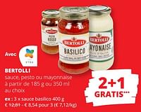 Promotions Bertolli sauce basilico - Bertolli - Valide de 23/05/2024 à 05/06/2024 chez Spar (Colruytgroup)