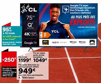Promotions Téléviseur tcl 75c655 - TCL - Valide de 21/05/2024 à 17/06/2024 chez But
