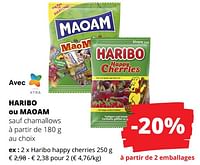 Promotions Haribo happy cherries - Haribo - Valide de 23/05/2024 à 05/06/2024 chez Spar (Colruytgroup)