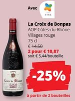 Promotions La croix de bonpas aop côtes-du-rhône villages rouge - Vins rouges - Valide de 23/05/2024 à 05/06/2024 chez Spar (Colruytgroup)