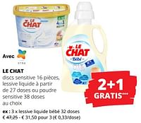 Promotions Le chat lessive liquide bébé - Le Chat - Valide de 23/05/2024 à 05/06/2024 chez Spar (Colruytgroup)