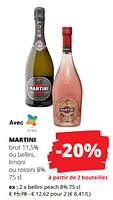 Promotions Martini brut ou bellini, limoni ou rossini - Martini - Valide de 23/05/2024 à 05/06/2024 chez Spar (Colruytgroup)