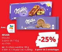 Promotions Milka biscuits choco suprême - Milka - Valide de 23/05/2024 à 05/06/2024 chez Spar (Colruytgroup)