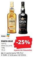 Promotions Porto cruz porto tawny - Porto Cruz - Valide de 23/05/2024 à 05/06/2024 chez Spar (Colruytgroup)