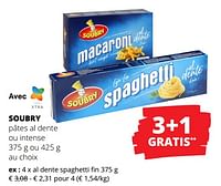 Promotions Soubry al dente spaghetti fin - Soubry - Valide de 23/05/2024 à 05/06/2024 chez Spar (Colruytgroup)
