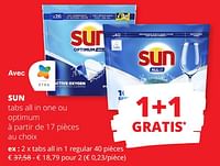 Promotions Sun tabs all in 1 regular - Sun - Valide de 23/05/2024 à 05/06/2024 chez Spar (Colruytgroup)