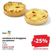 Promotions Tartelette à la frangipane aux pommes - Produit Maison - Spar Retail - Valide de 23/05/2024 à 05/06/2024 chez Spar (Colruytgroup)