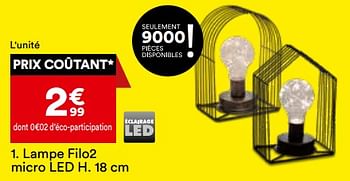 Promotions Lampe filo2 micro led - Produit Maison - But - Valide de 21/05/2024 à 17/06/2024 chez But