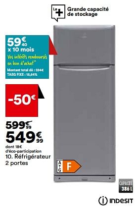 Promotions Réfrigérateur 2 portes indesit taa5s1 - Indesit - Valide de 21/05/2024 à 17/06/2024 chez But