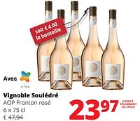 Promotions Vignoble soulédré aop fronton rosé - Vins rosé - Valide de 23/05/2024 à 05/06/2024 chez Spar (Colruytgroup)
