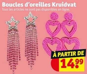 Promotions Boucles d`oreilles kruidvat - Produit maison - Kruidvat - Valide de 21/05/2024 à 26/05/2024 chez Kruidvat