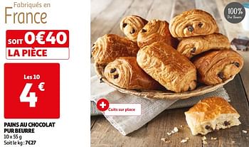 Promoties Pains au chocolat pur beurre - Huismerk - Auchan - Geldig van 23/05/2024 tot 26/05/2024 bij Auchan