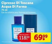 Promotions Cipresso di toscana acqua di parma edt - Acqua di Parma - Valide de 21/05/2024 à 26/05/2024 chez Kruidvat