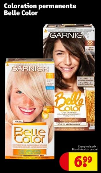 Promotions Coloration permanente belle color blond très clair cendré - Garnier - Valide de 21/05/2024 à 26/05/2024 chez Kruidvat