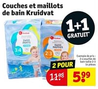 Promotions Couches de bain taille 2-3 - Produit maison - Kruidvat - Valide de 21/05/2024 à 26/05/2024 chez Kruidvat