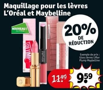 Promotions Gloss lèvres lifter plump maybelline - Maybelline - Valide de 21/05/2024 à 26/05/2024 chez Kruidvat