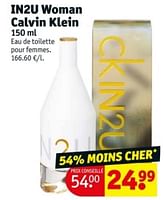 Promotions In2u woman calvin klein edt - Calvin Klein - Valide de 21/05/2024 à 26/05/2024 chez Kruidvat