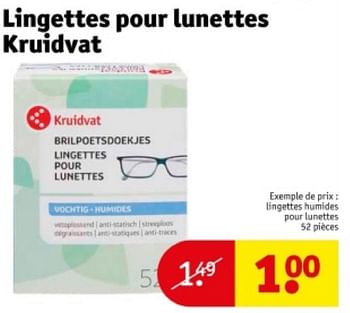Promotions Lingettes humides pour lunettes - Produit maison - Kruidvat - Valide de 21/05/2024 à 26/05/2024 chez Kruidvat