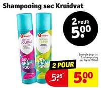 Promotions Shampooing sec fresh - Produit maison - Kruidvat - Valide de 21/05/2024 à 26/05/2024 chez Kruidvat