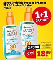 Promotions Spray invisible protect fps50 - Garnier - Valide de 21/05/2024 à 26/05/2024 chez Kruidvat