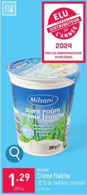 Promotions Crème fraîche - Milsani - Valide de 27/05/2024 à 01/06/2024 chez Aldi